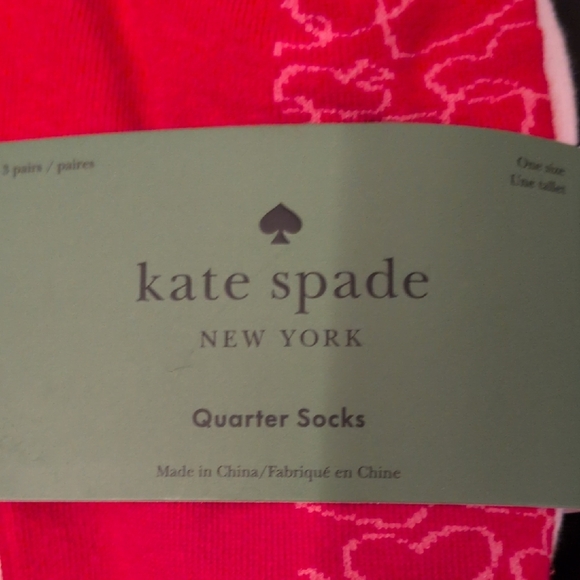Kate Spade Vibrant Red,White and Pink Socks Perfect For Valentine's Day! - Picture 2 of 11